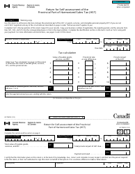Form GST489 Return for Self-assessment of the Provincial Part of Harmonized Sales Tax (Hst) - Canada