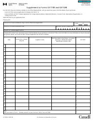 Form GST288 Supplement to Forms Gst189 and Gst498 - Canada