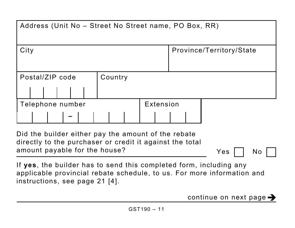 Form GST190 Fill Out Sign Online And Download Printable PDF Canada 