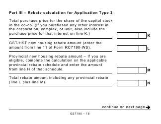 Form GST190 Gst/Hst New Housing Rebate Application for Houses Purchased From a Builder - Large Print - Canada, Page 18