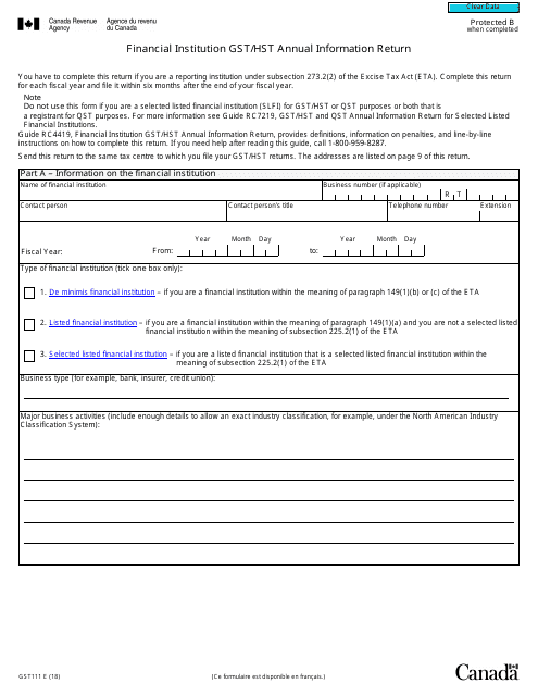 Form GST111  Printable Pdf