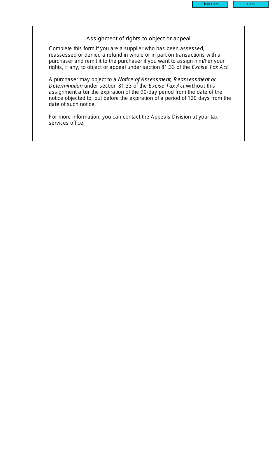 Form E432 Assignment of Rights to Object or Appeal Under the Excise Tax Act - Canada, Page 2