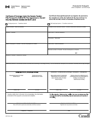 Document preview: Form CPT67 Certificate of Coverage Under the Canada Pension Plan Pursuant to Article VI of the Agreement on Social Security Between Canada and Saint Lucia - Canada (English/French)