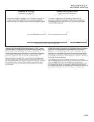 Form CPT68 Certificate of Coverage Under the Canada Pension Plan Pursuant to Article 6 of the Agreement on Social Security Between Canada and the Republic of Slovenia - Canada (English/French), Page 2