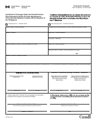 Form CPT64 Certificate of Coverage Under the Canada Pension Plan Pursuant to Article VI of the Agreement on Social Security Between Canada and the Republic of the Philippines - Canada (English/French)