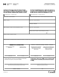 Form CPT58 Certificate of Coverage Under the Canada Pension Plan Pursuant to Article 5 of the Agreement on Social Security Between Canada and the Republic of Korea - Canada (English/French)