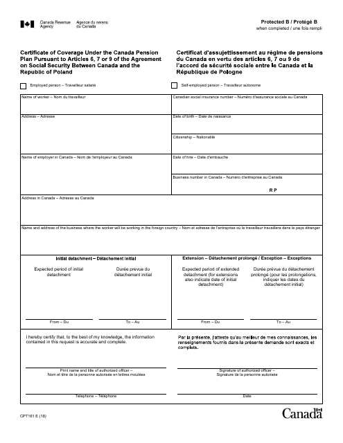 Form CPT161  Printable Pdf