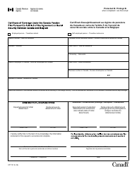 Document preview: Form CPT121 Certificate of Coverage Under the Canada Pension Plan Pursuant to Article 5 of the Agreement on Social Security Between Canada and Belgium - Canada (English/French)