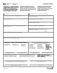 Form CPT117 Certificate of Coverage Under the Canada Pension Plan Pursuant to Article V of the Agreement on Social Security Between Canada and the Kingdom of Denmark - Canada (English/French)