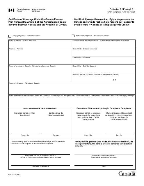 Form CPT115  Printable Pdf