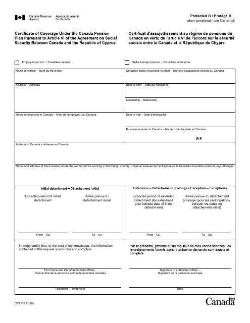 Form CPT116  Printable Pdf