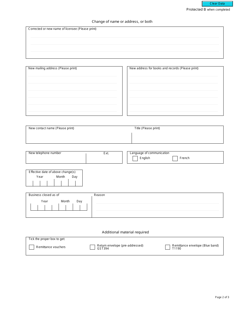 Form B267 Excise Duty Return - Tobacco Licensee - Canada, Page 2