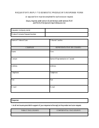 Requester&#039;s Reply to Domestic Producer&#039;s Response Form - Canada, Page 2