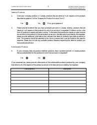 Domestic Producer&#039;s Response to Product Exclusion Request Form - Canada, Page 3