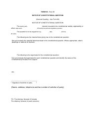 Document preview: Form 69 Notice of the Constitutional Question - Canada
