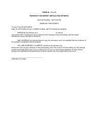 Document preview: Form 46 Warrant for Arrest (Defaulting Witness) - Canada