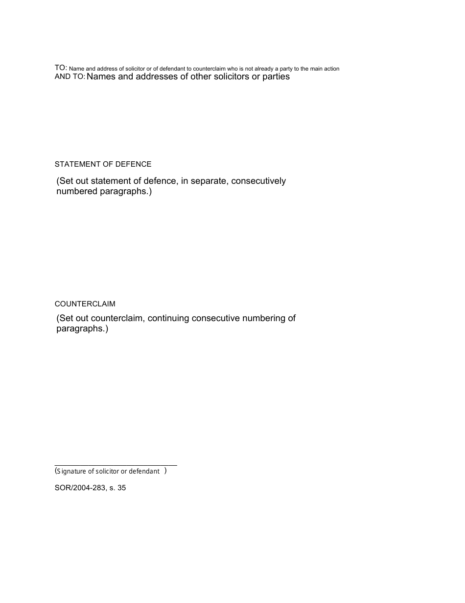 Form 171E Counterclaim Against Plaintiff and Person Not Already Party to the Main Action - Canada, Page 2
