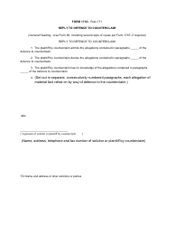 Document preview: Form 171G Reply to Defence to Counterclaim - Canada