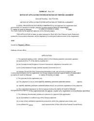 Form 327 Notice of Application for Registration of Foreign Judgment - Canada