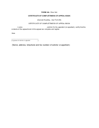 Document preview: Form 344 Certificate of Completeness of Appeal Book - Canada