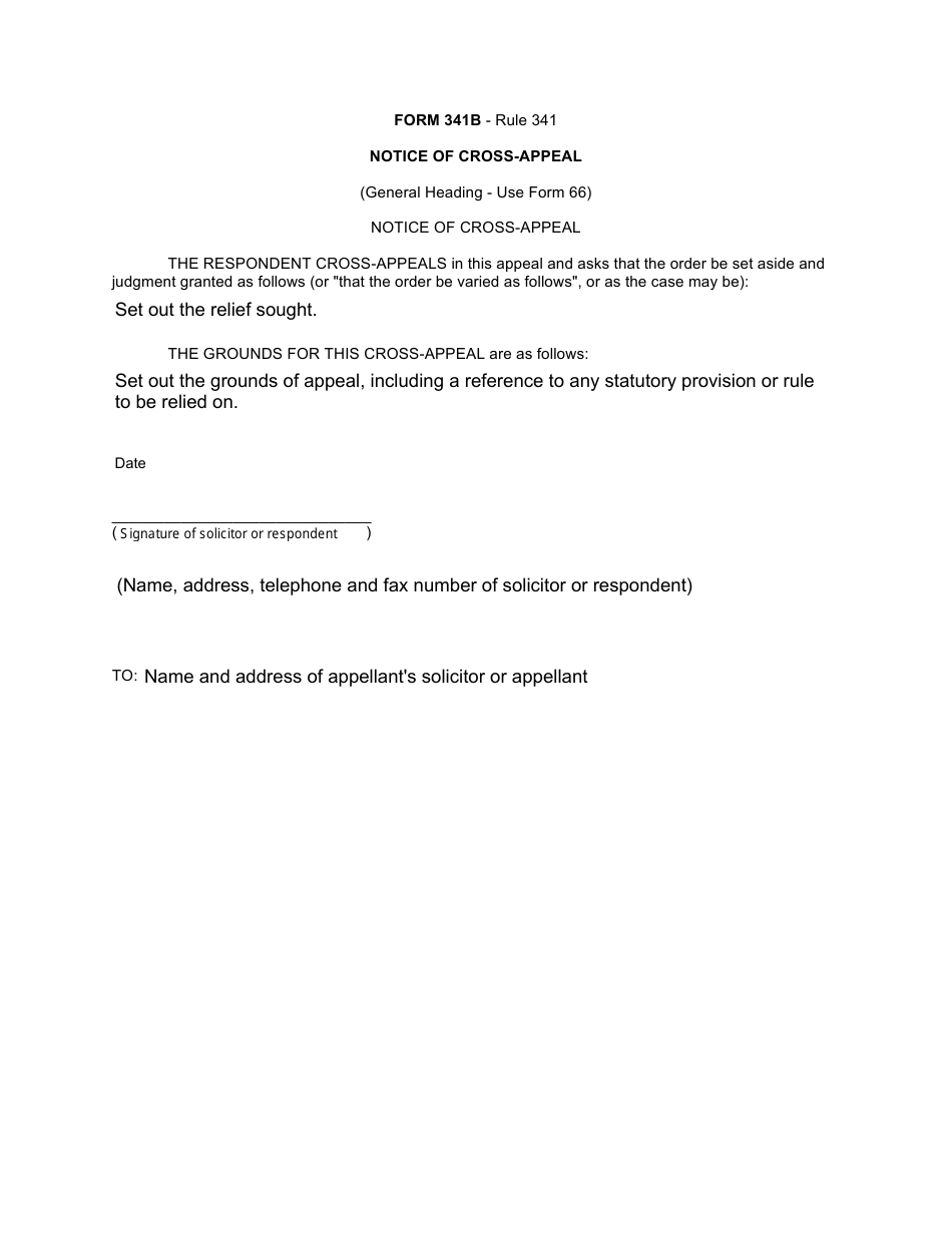 341 Notice Example Form 341B - Fill Out, Sign Online and Download Fillable PDF, Canada ...