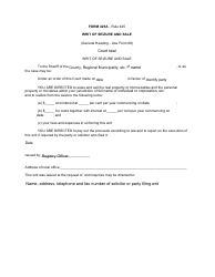 Document preview: Form 425A Writ of Seizure and Sale - Canada