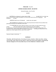 Document preview: Form 458B Interim Charging Order - Securities - Canada
