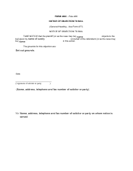 Document preview: Form 486C Notice of Objection to Bail - Canada