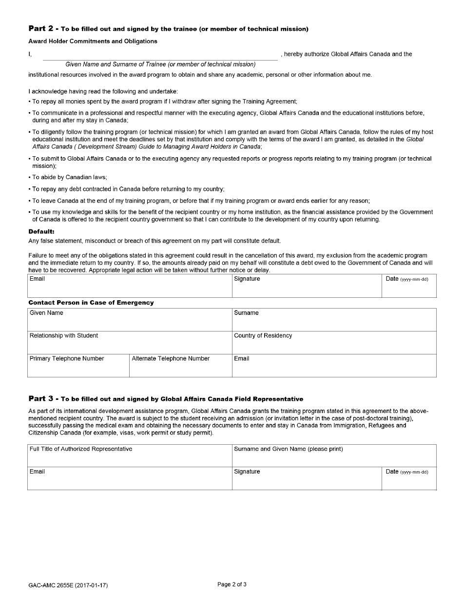 Form Gac Amc2655 E Fill Out Sign Online And Download Fillable Pdf Canada Templateroller 0710