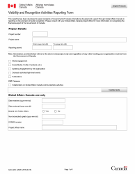 Document preview: Form GAC-AMC2204 E Visibility and Recognition Activities Reporting Form - Canada