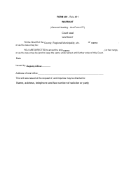 Document preview: Form 481 Warrant - Canada