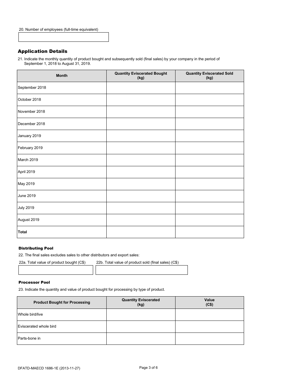 Form DFATD-MAECD1686-1E Application for a Share of the Chicken Trq - Canada (English / French), Page 3