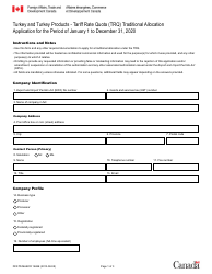 Form DFATD-MAECD1469E Application for a Share of the Turkey Trq - Canada (English/French)