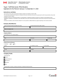 Form DFATD-MAECD1693-4E Application Form for a Share of the Yogurt Trq - Canada (English/French)