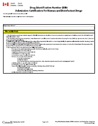 Document preview: Submission Certification for Human and Disinfectant Drugs - Canada