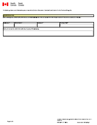 Schedule A Form for Nonprescription Products (Excluding Natural Health Products) - Canada (English/French), Page 2
