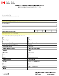 Document preview: Schedule A Form for Nonprescription Products (Excluding Natural Health Products) - Canada (English/French)