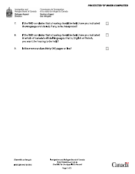 Form IRB/CISR3007 Checklist for the Appellant&#039;s Record Submitted to the Refugee Appeal Division of the Immigration and Refugee Board of Canada - Canada, Page 2