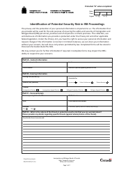 Document preview: Form IRB/CISR3000 Identification of Potential Security Risk in Irb Proceedings - Canada