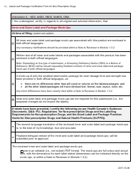 Labels and Packages Certification Form for Non-prescription Drugs - Canada, Page 2