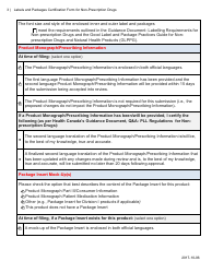 Labels and Packages Certification Form for Non-prescription Drugs - Canada, Page 3
