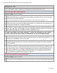 Labels and Packages Certification Form for Non-prescription Drugs - Canada, Page 5