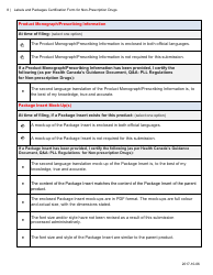 Labels and Packages Certification Form for Non-prescription Drugs - Canada, Page 8