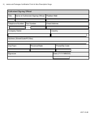 Labels and Packages Certification Form for Non-prescription Drugs - Canada, Page 9