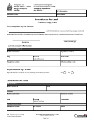 Document preview: Form RPD.40.04.02 Intention to Proceed - Canada