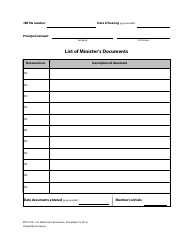 Document preview: Form RPD.12.09 List of Minister's Documents - Canada