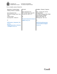 Interpreter Complaint Form - Canada, Page 2