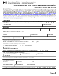 Document preview: Form DCI471935 Lands and Economic Development Services Program (Ledsp) Planned Activities and Report - Canada