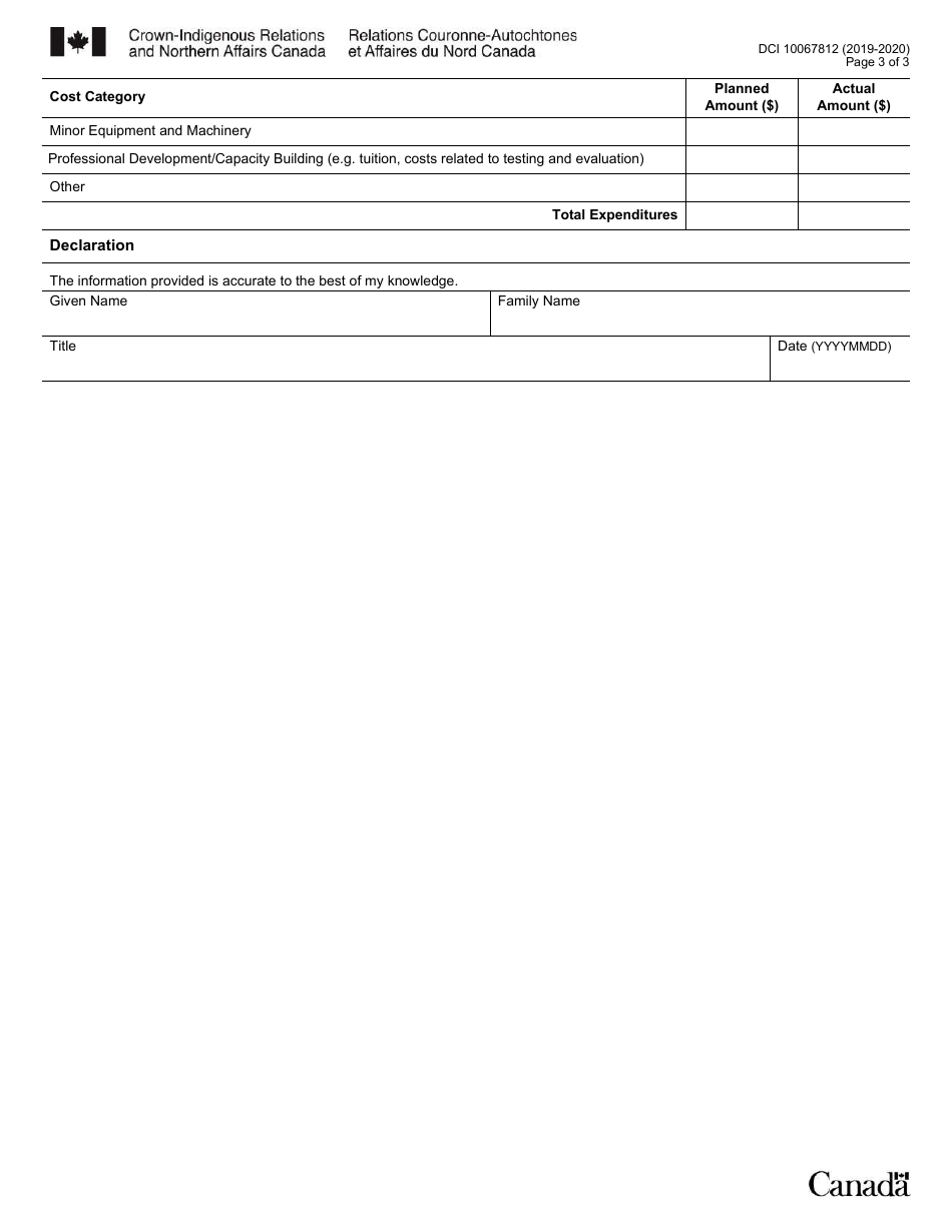 Form DCI10067812 Reserve Lands and Environment Management Program (Rlemp) Activity Report - Canada, Page 3