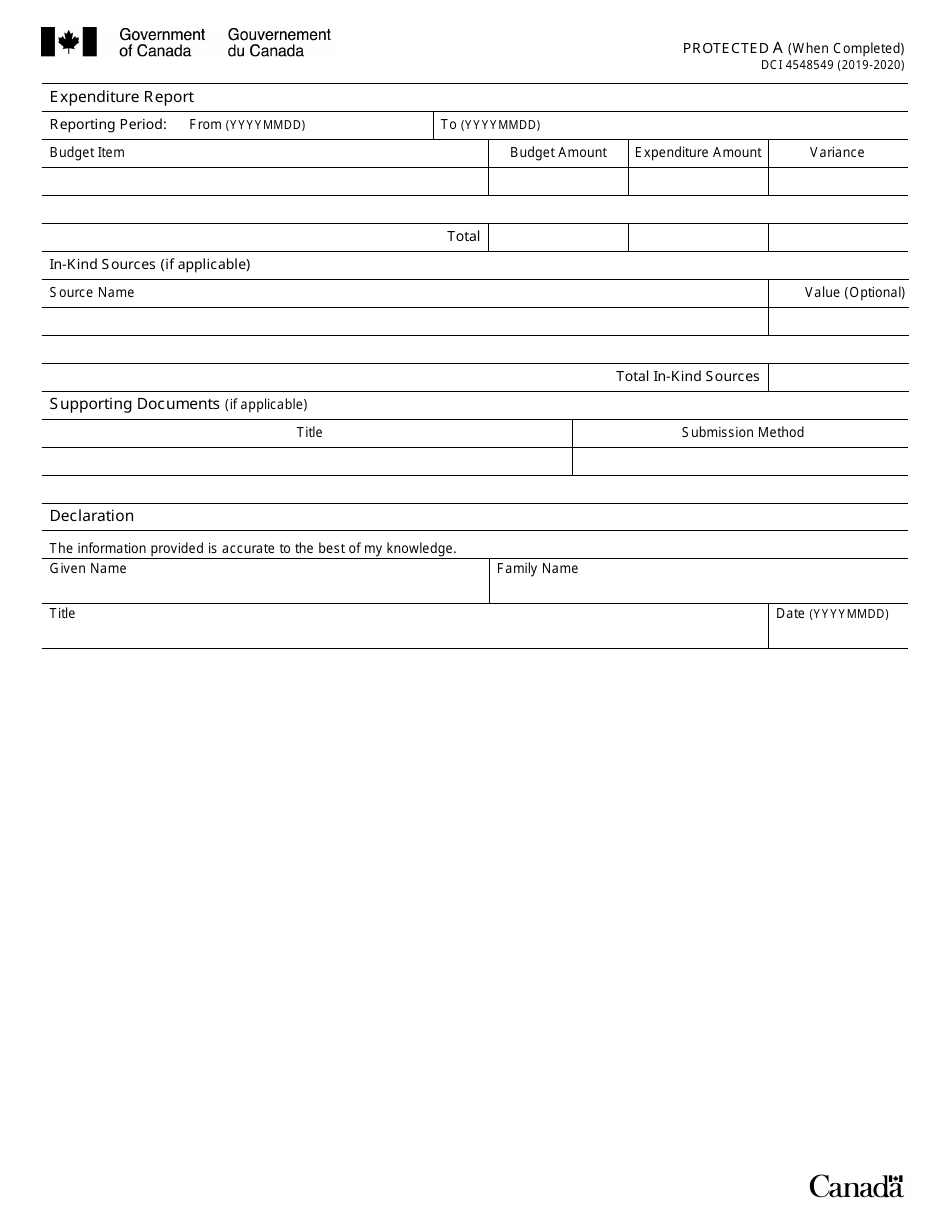 Form DCI4548549 Activities and Expenditures Report - Canada, Page 3